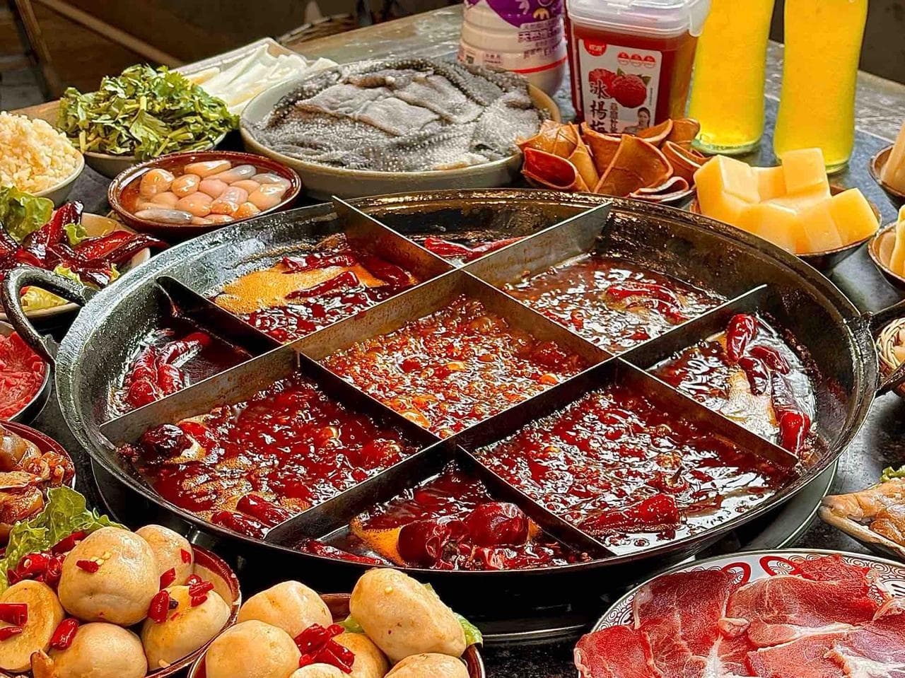 Chengdu hot pot table for a food-focused China trip