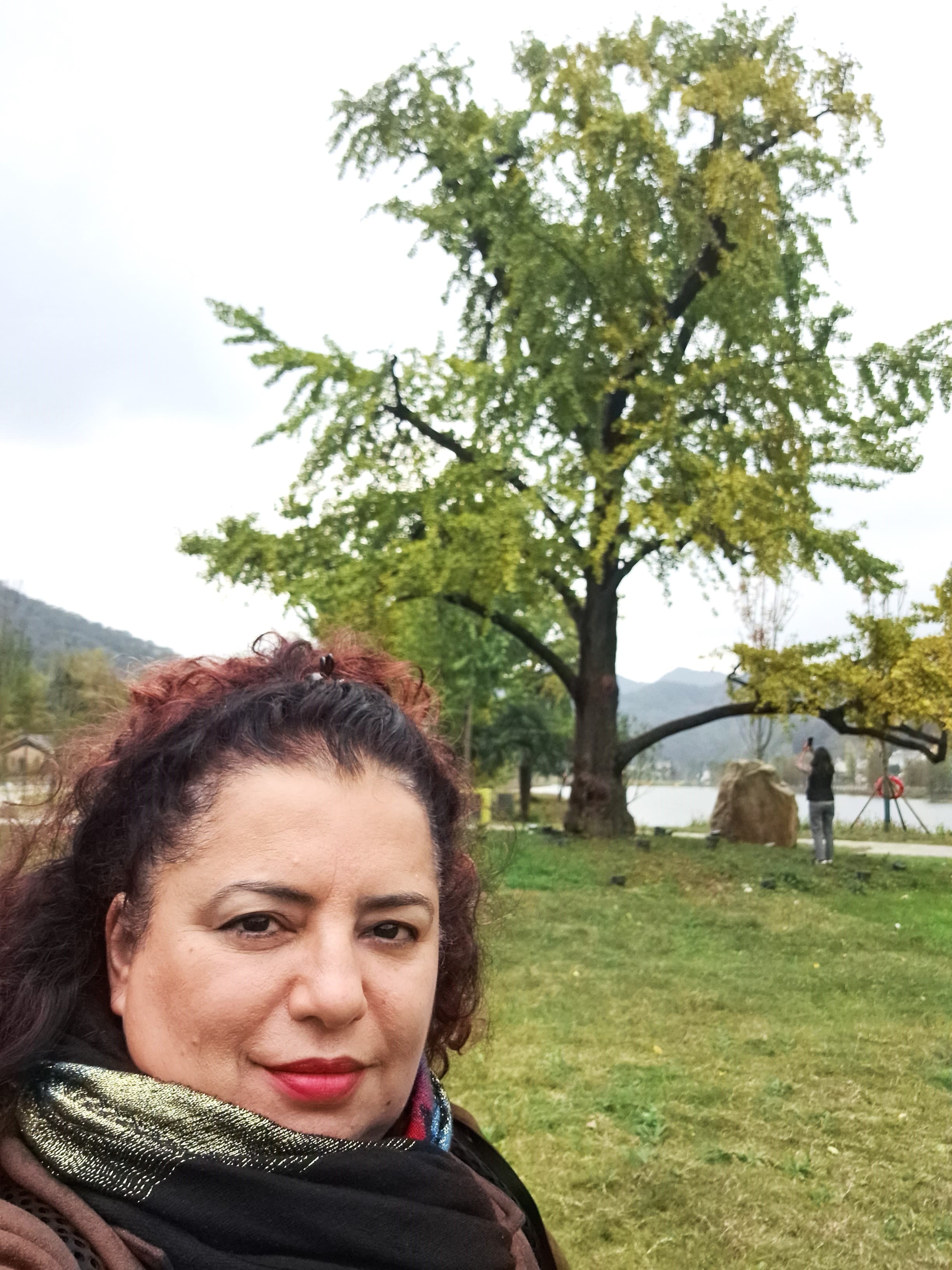 Fiona Vella, the author, at the Millennium Ginkgo Valley.