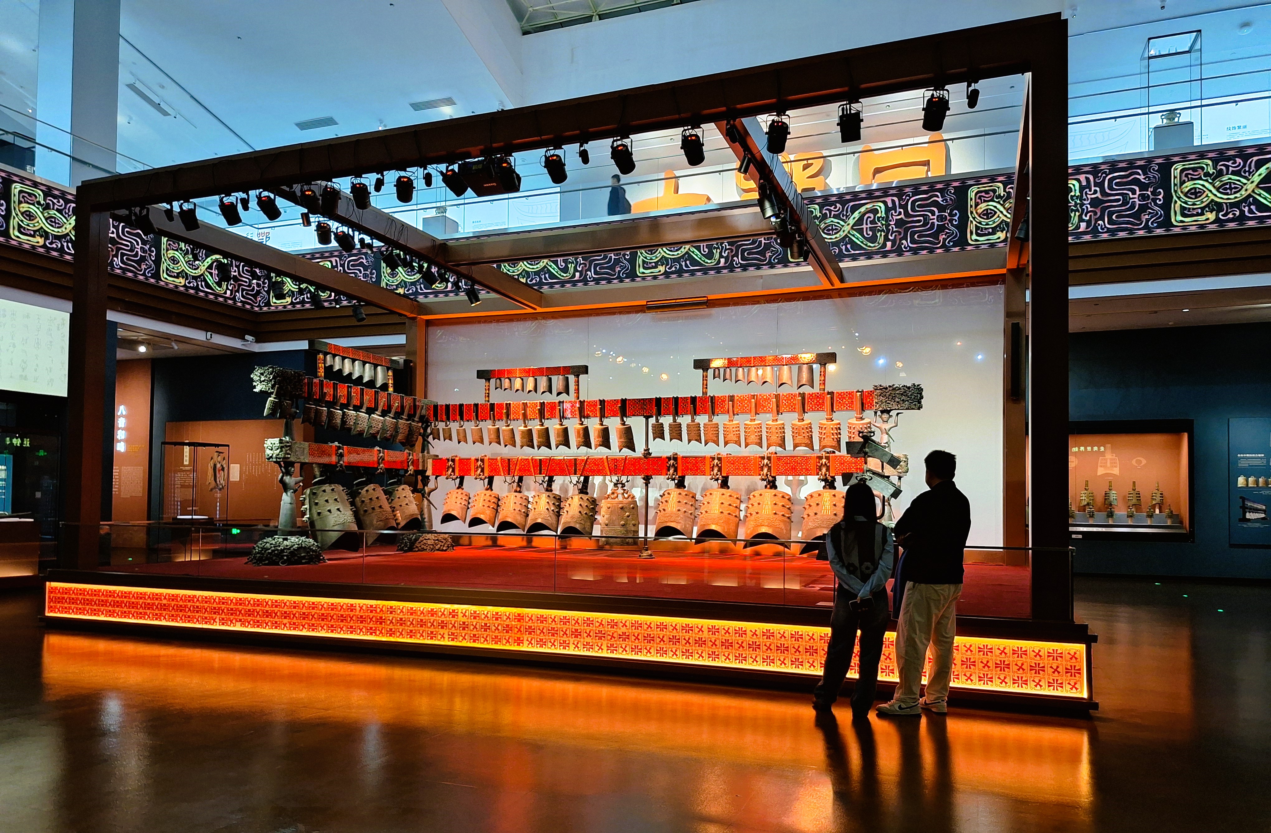 Bronze chime bells displayed at Suizhou Museum.